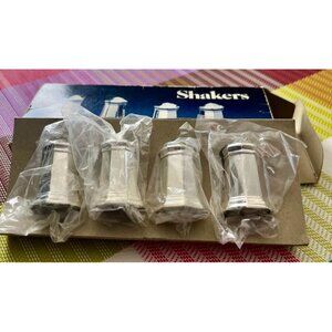 Vintage mini-Leonard silver-plated four-piece salt & pepper shaker set-Japan